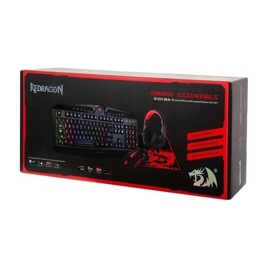 Redragon Combo 4 En 1 Teclado Mouse Audif Pad S101 Ba 1 Sp Gaming Essentials 0204